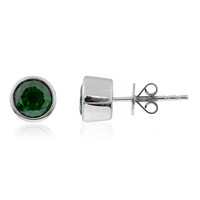 Russian Diopside Platinum Earrings