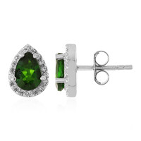 Russian Diopside Silver Earrings