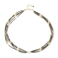 White Freshwater Pearl Silver Necklace (Riya)