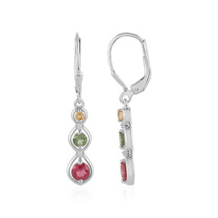 Fancy Tourmaline Silver Earrings