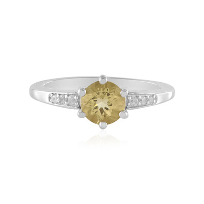 Yellow Beryl Silver Ring