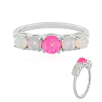 Pink Ethiopian Opal Silver Ring