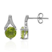 Burmese Peridot Silver Earrings