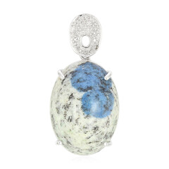 K2 Mountain Azurite Silver Pendant