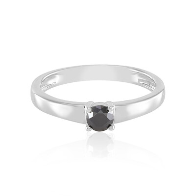 Black Diamond Silver Ring