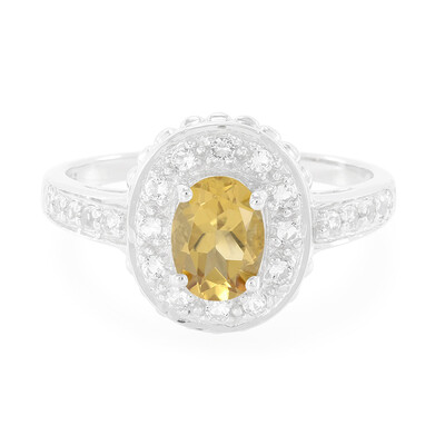 Champagne Quartz Silver Ring
