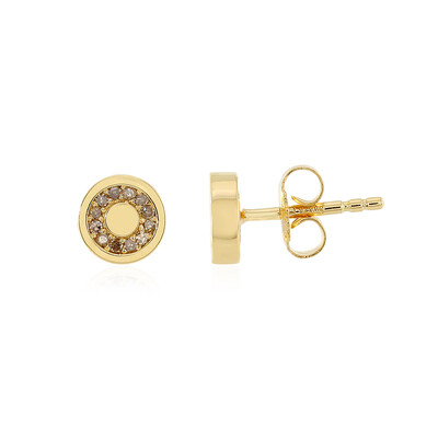 I3 Brown Diamond Silver Earrings