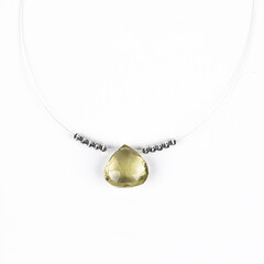 Lemon Quartz Silver Necklace
