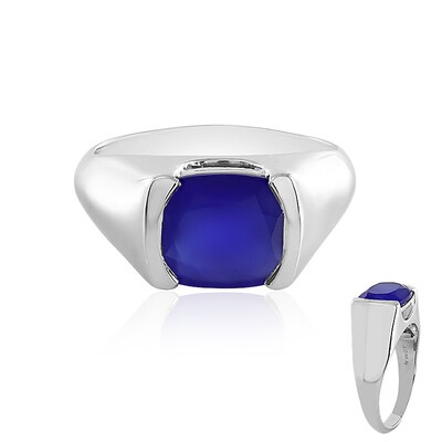 Blue Chalcedony Silver Ring