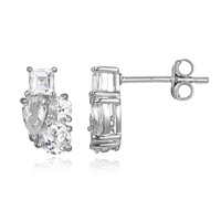 White Topaz Silver Earrings