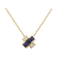 14K Ceylon Blue Sapphire Gold Necklace (CIRARI)