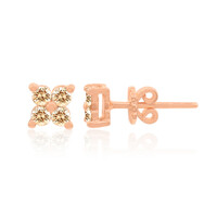 9K SI1 Argyle Rose De France Diamond Gold Earrings