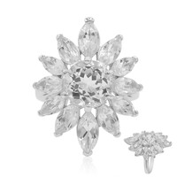 White Topaz Silver Ring