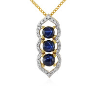 Blue Star Sapphire Silver Necklace