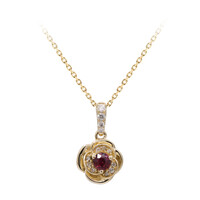 14K AAA Mozambique Ruby Gold Necklace (CIRARI)