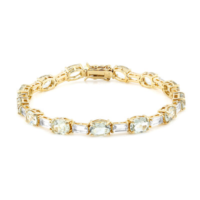 Green Amethyst Silver Bracelet