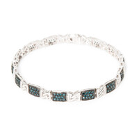 Blue Diamond Silver Bracelet