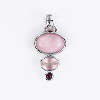 Pink Andenian Opal Silver Pendant
