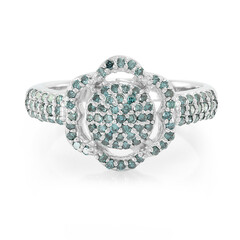 Fancy Diamond Silver Ring