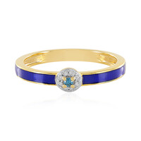 I4 Blue Diamond Silver Ring