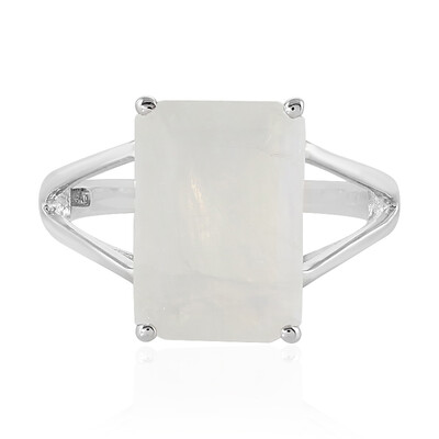 Rainbow Moonstone Silver Ring
