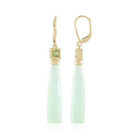 Green Chalcedony Silver Earrings (KM by Juwelo)