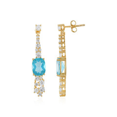 Paraiba Color Topaz Silver Earrings