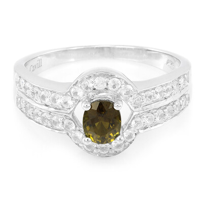 Cuprian Tourmaline Silver Ring
