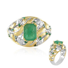 Zambian Emerald Silver Ring (Gems en Vogue)