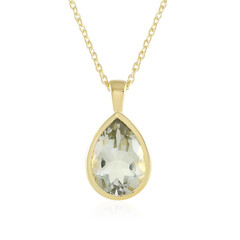 Green Amethyst Silver Necklace