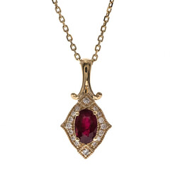 14K AAA Mozambique Ruby Gold Necklace (CIRARI)