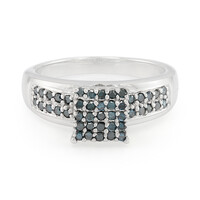 Fancy Diamond Silver Ring
