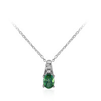 Butterfly Green Topaz Silver Necklace