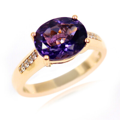 9K Blueberry Quartz Gold Ring