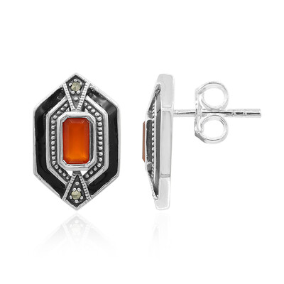 Carnelian Silver Earrings