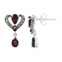 Mozambique Garnet Silver Earrings