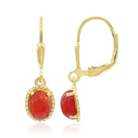 Red Ethiopian Opal Silver Earrings