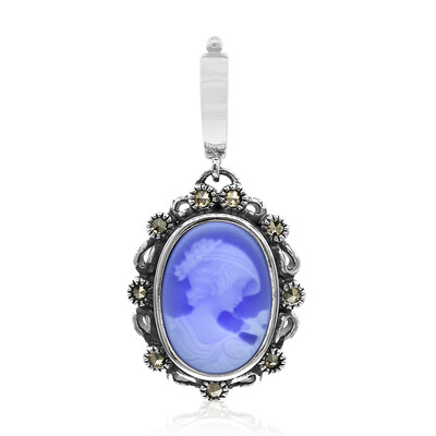 Blue Lace Agate Silver Pendant