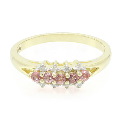 10K Unheated Padparadscha Sapphire Gold Ring