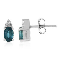 Teal Kyanite Silver Earrings