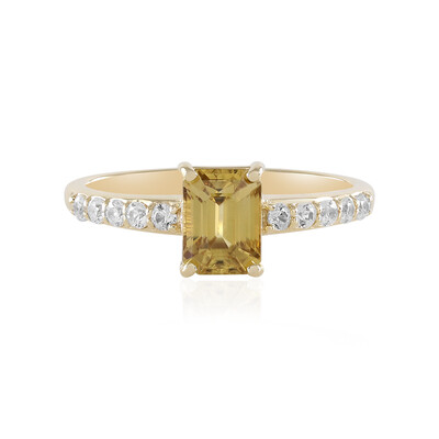 9K Yellow Zircon Gold Ring