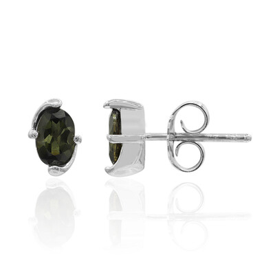 Green Tourmaline Silver Earrings