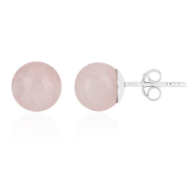 Rose Quartz Silver Earrings