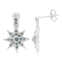Fancy Diamond Silver Earrings