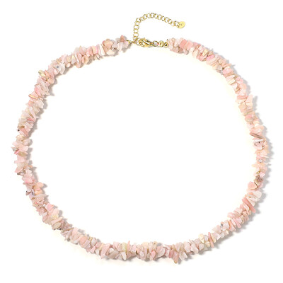 Pink Opal Silver Necklace