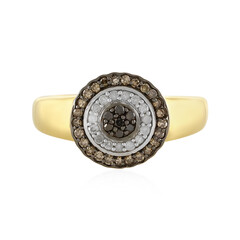 I4 Champagne Diamond Silver Ring