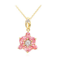 18K Unheated Padparadscha Sapphire Gold Necklace (AMAYANI)