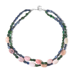 Pink Opal Silver Necklace