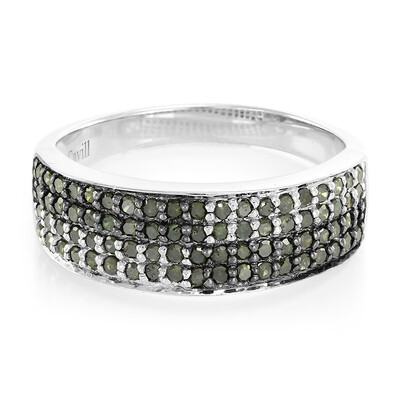 Fancy Diamond Silver Ring