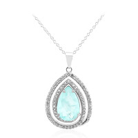 Blue Pastel Quartz Silver Necklace